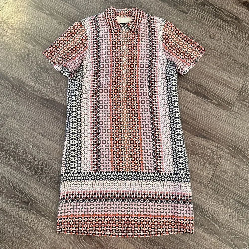 J. Crew Women's Multicolor Geometric Print Silk Dress